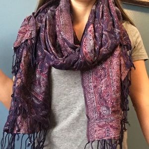 Purple paisley scarf